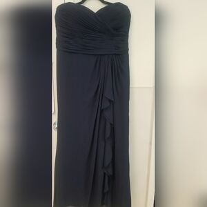 Black Strapless Sleeveless Maxi Gown